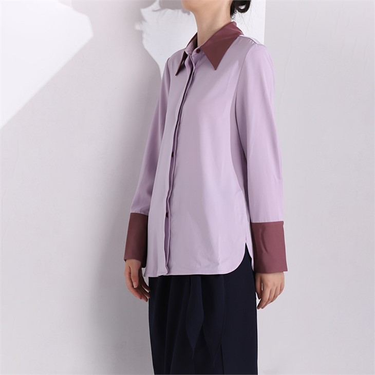 Ladies' Long Sleeve Purple Blouse